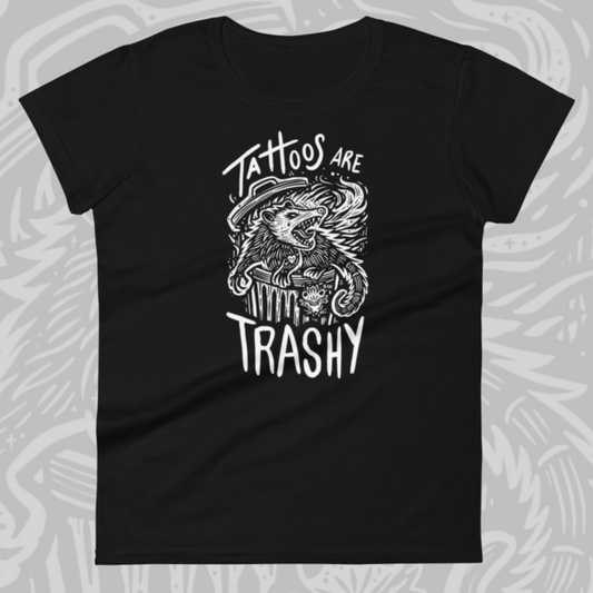 Tattoos are Trashy - Awesome Opossum Women's Tee by Sinjeezus