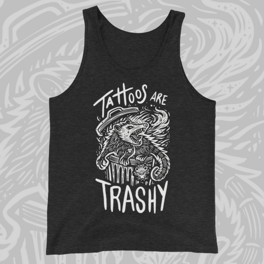 Tattoos are Trashy! - Awesome Opossum Unisex Tank by Sinjeezus