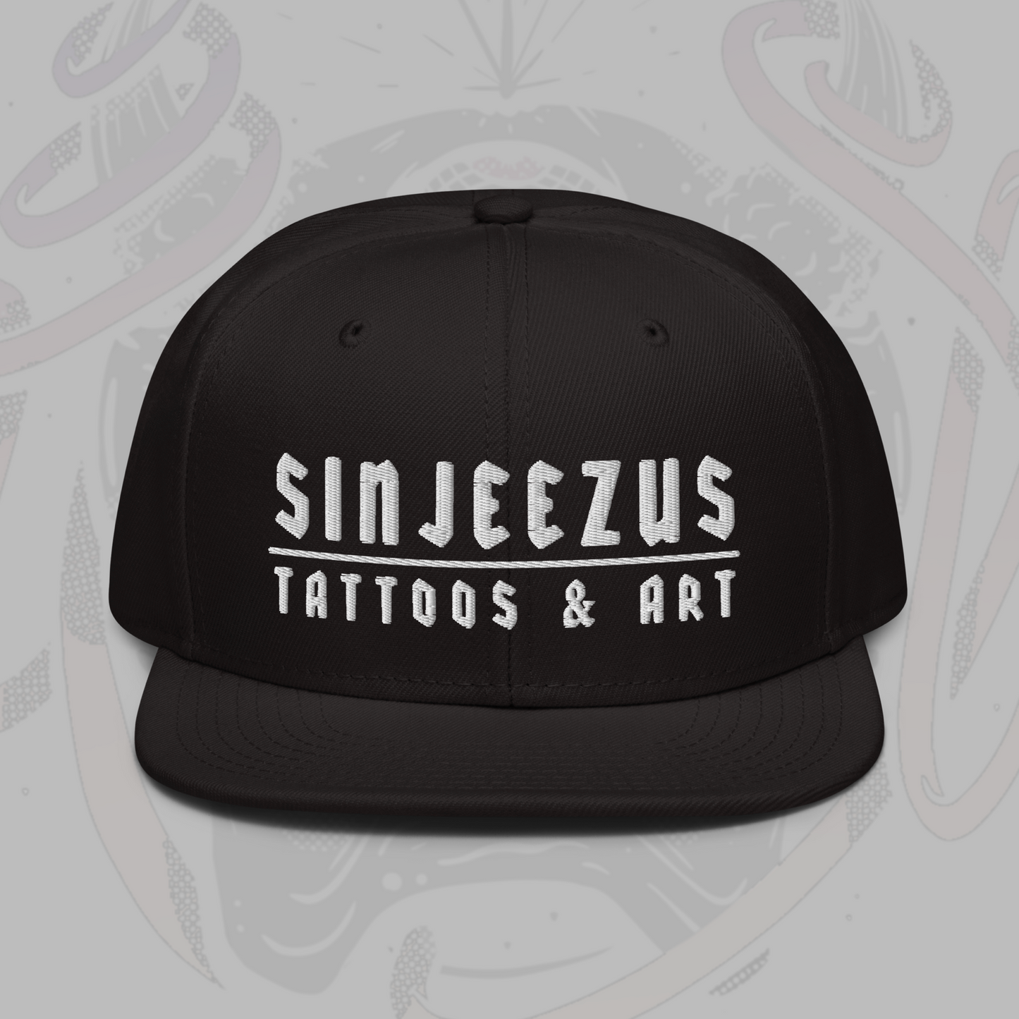 Sinjeezus Tattoos & Art Snapback Hat